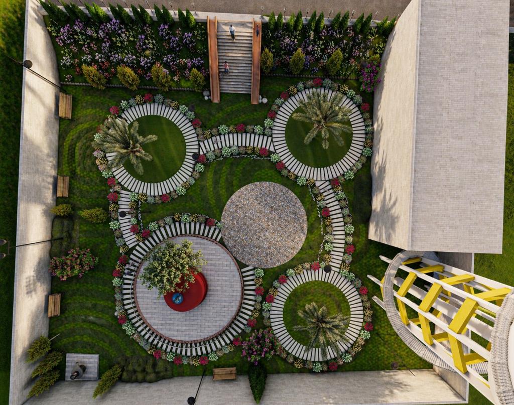 Landscape Render — Backyard Garden
