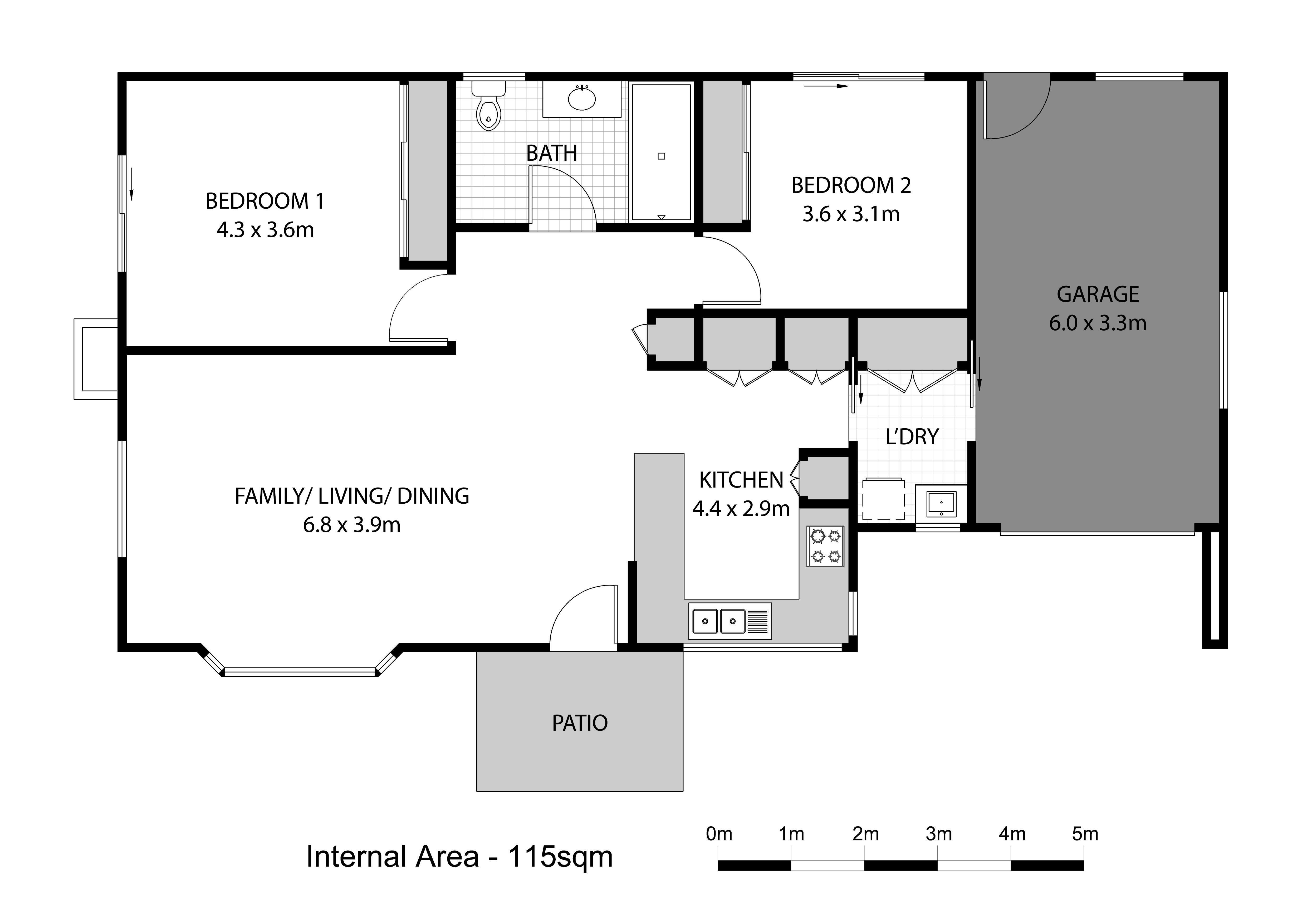 Floor Plan — Black & White 4