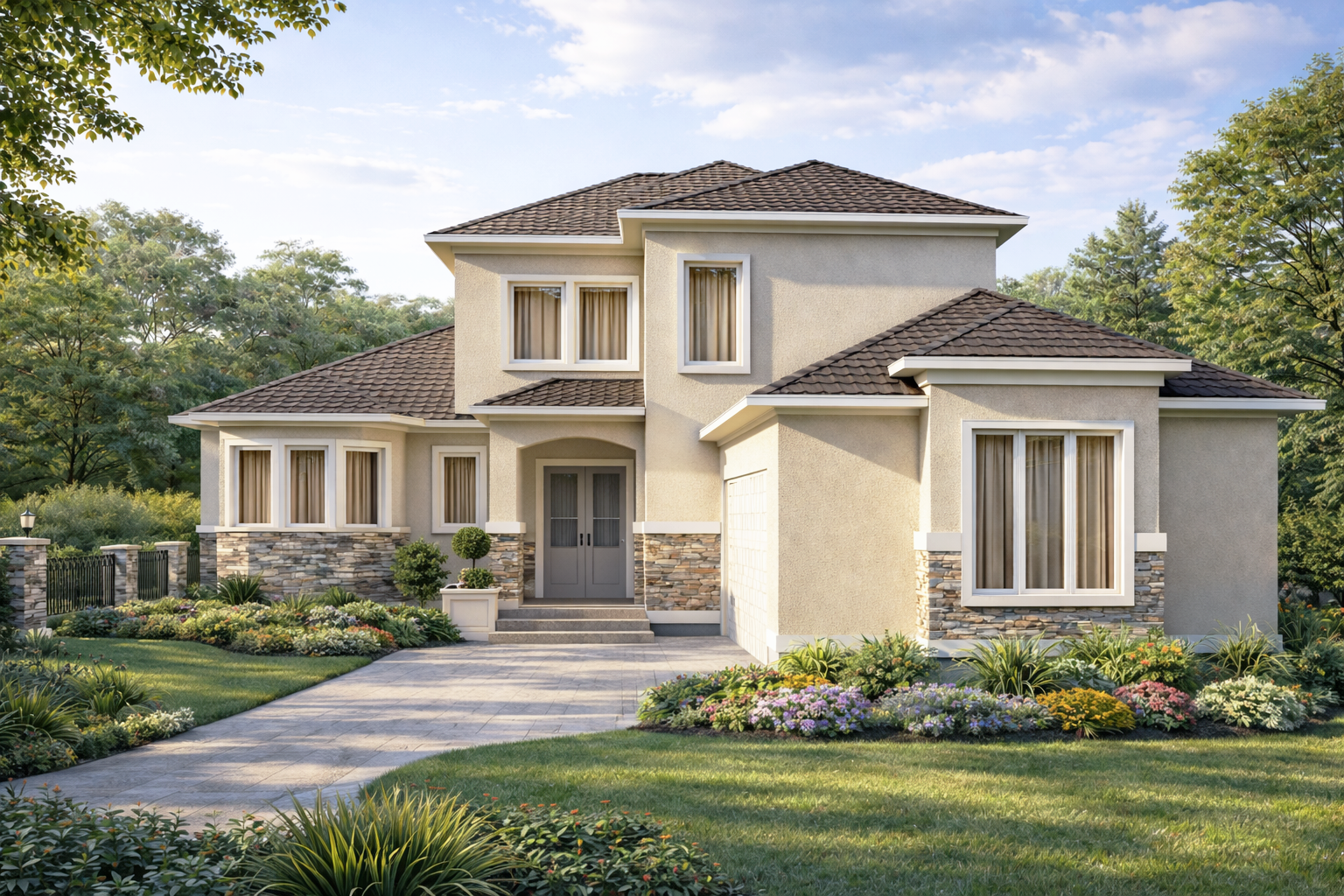 Elegant Home with Lush Garden