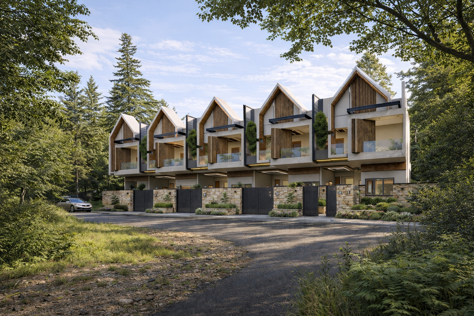 Contemporary Townhouses in Forest Setting
